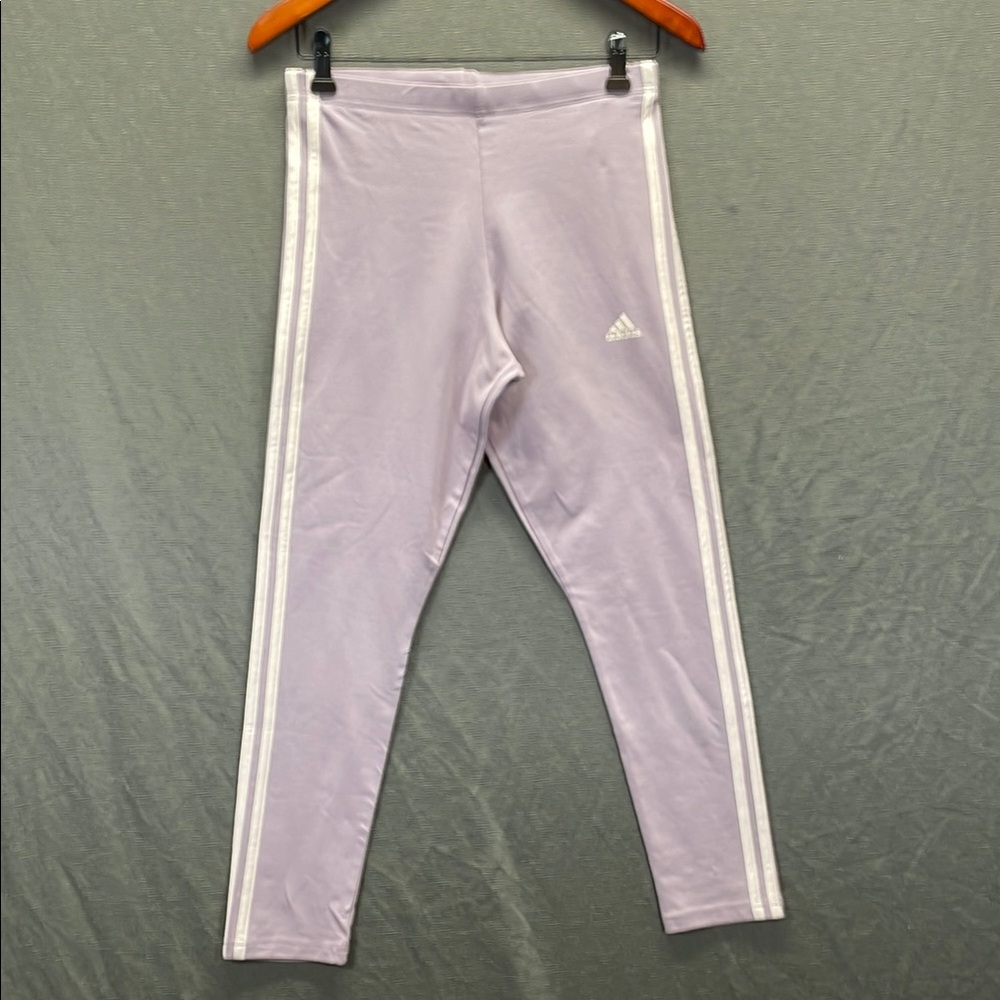 Adidas Purple Leggings High-Waist Stretchy Bottoms